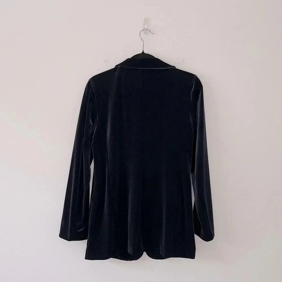 J.JILL WEAREVER VELVET-KNIT BLAZER IN BLACK feminism classic luxury stretch - Picture 6 of 12